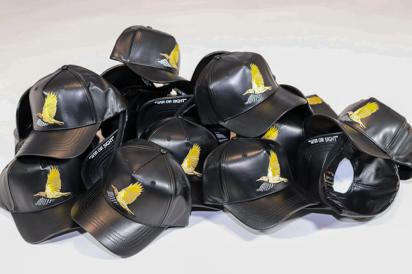 Winners "WIN ON SIGHT" Black Leather Strapback